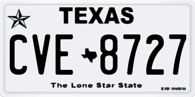 TX license plate CVE8727
