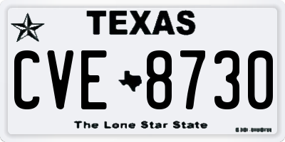 TX license plate CVE8730