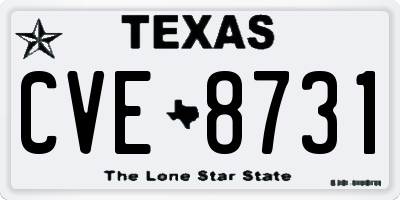 TX license plate CVE8731