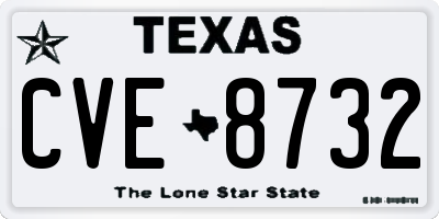 TX license plate CVE8732