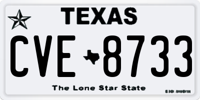 TX license plate CVE8733