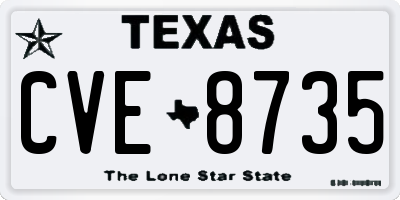 TX license plate CVE8735