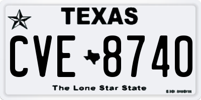 TX license plate CVE8740