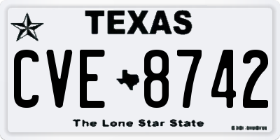 TX license plate CVE8742