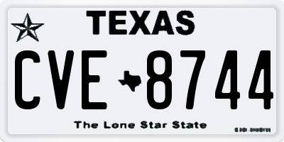 TX license plate CVE8744