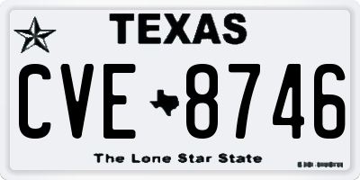 TX license plate CVE8746