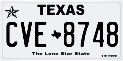 TX license plate CVE8748