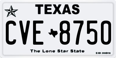 TX license plate CVE8750