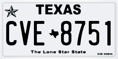 TX license plate CVE8751