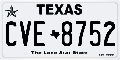 TX license plate CVE8752