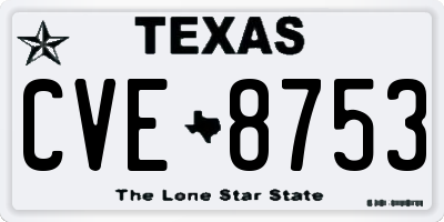 TX license plate CVE8753