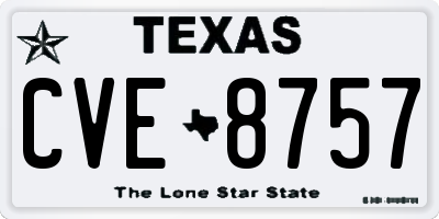 TX license plate CVE8757