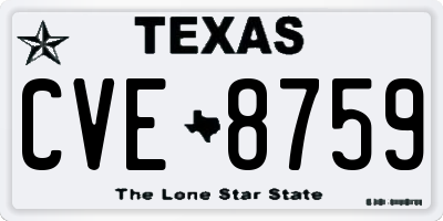 TX license plate CVE8759