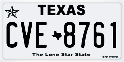 TX license plate CVE8761