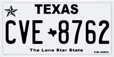 TX license plate CVE8762