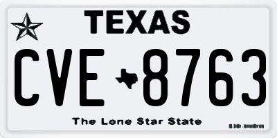 TX license plate CVE8763