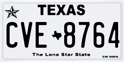 TX license plate CVE8764