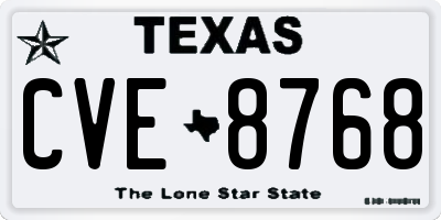 TX license plate CVE8768