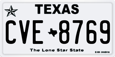 TX license plate CVE8769