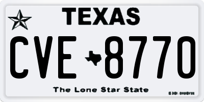 TX license plate CVE8770