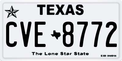 TX license plate CVE8772