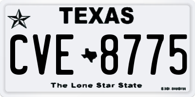 TX license plate CVE8775