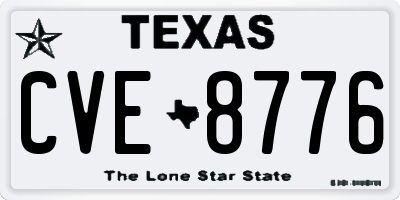 TX license plate CVE8776