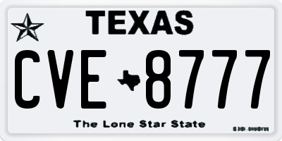 TX license plate CVE8777
