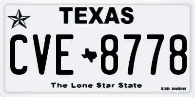 TX license plate CVE8778