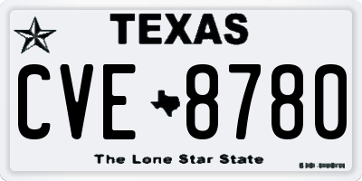TX license plate CVE8780