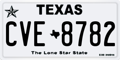 TX license plate CVE8782