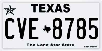 TX license plate CVE8785