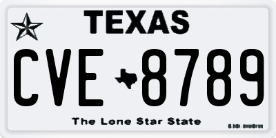 TX license plate CVE8789
