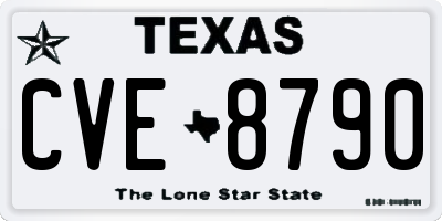 TX license plate CVE8790