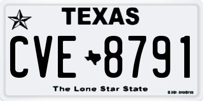 TX license plate CVE8791