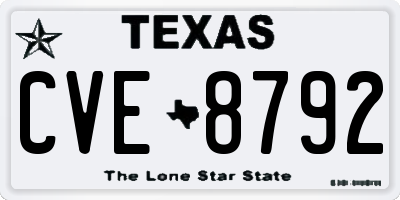 TX license plate CVE8792