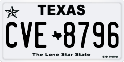 TX license plate CVE8796