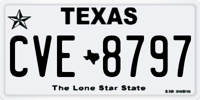 TX license plate CVE8797
