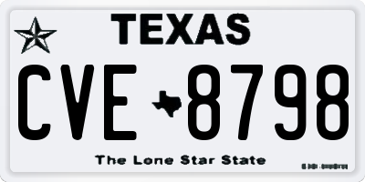 TX license plate CVE8798