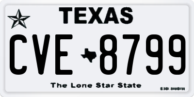 TX license plate CVE8799