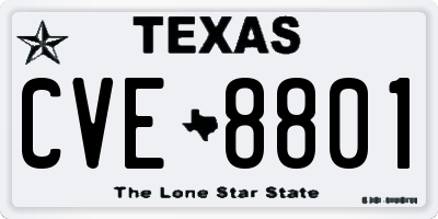 TX license plate CVE8801