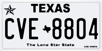 TX license plate CVE8804