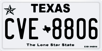 TX license plate CVE8806