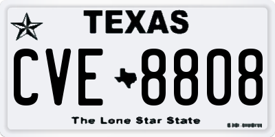TX license plate CVE8808