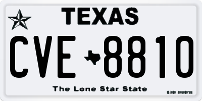 TX license plate CVE8810
