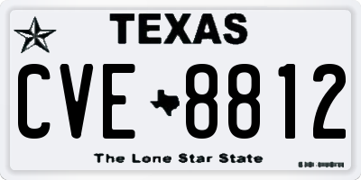 TX license plate CVE8812