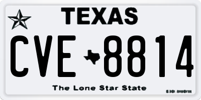 TX license plate CVE8814