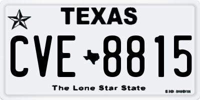 TX license plate CVE8815