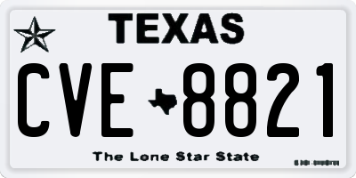 TX license plate CVE8821