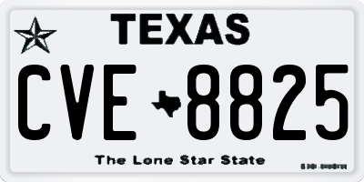 TX license plate CVE8825